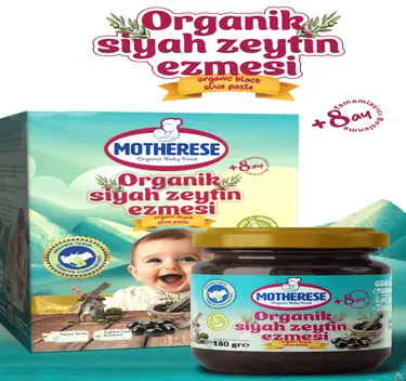 Organik Siyah Zeytin Ezmesi 180gr - Organik Bebek Siyah Zeytin Ezmesi 180gr